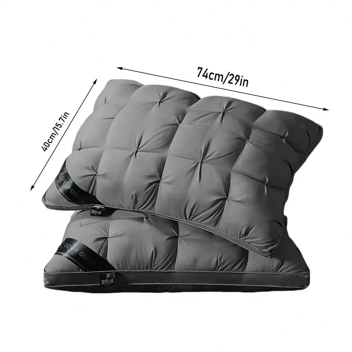 Queen Pillows Set of 2, Down Alternative Microfiber Filled Bed Pillows for Side, Stomach and Back Sleepers, Mother’s Day Gift