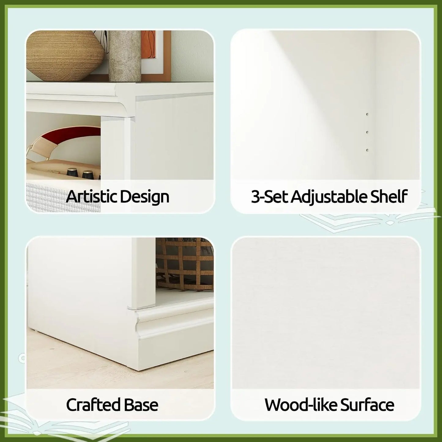 Double Wide Open Shelf Bookcase - 2 Tiers 4 Storage Cube Adjustable Space Book Case, Display Cabinet Organizer with, Customized
