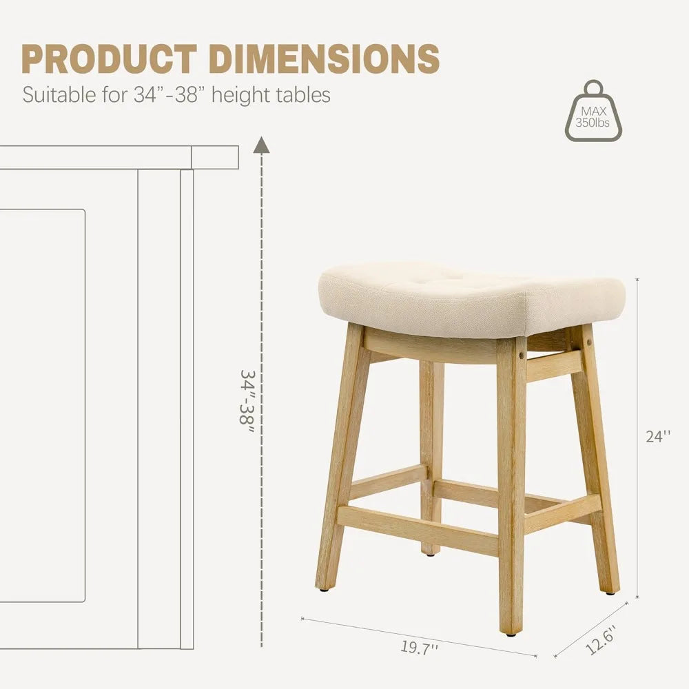 Counter Height Bar Stools Set of 6 for Kitchen Counter, Backless Farmhouse Island Short Barstools No Back with, Customized