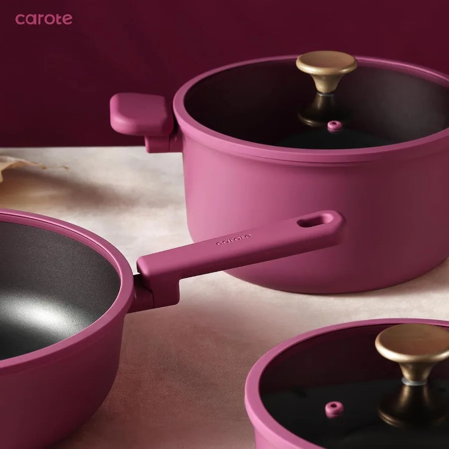 Non Stick Pots and Pans Set Cookware Sets Nonstick Kitchen Cooking Set with StayCool Handles with Silicone Tools and Pot Protec