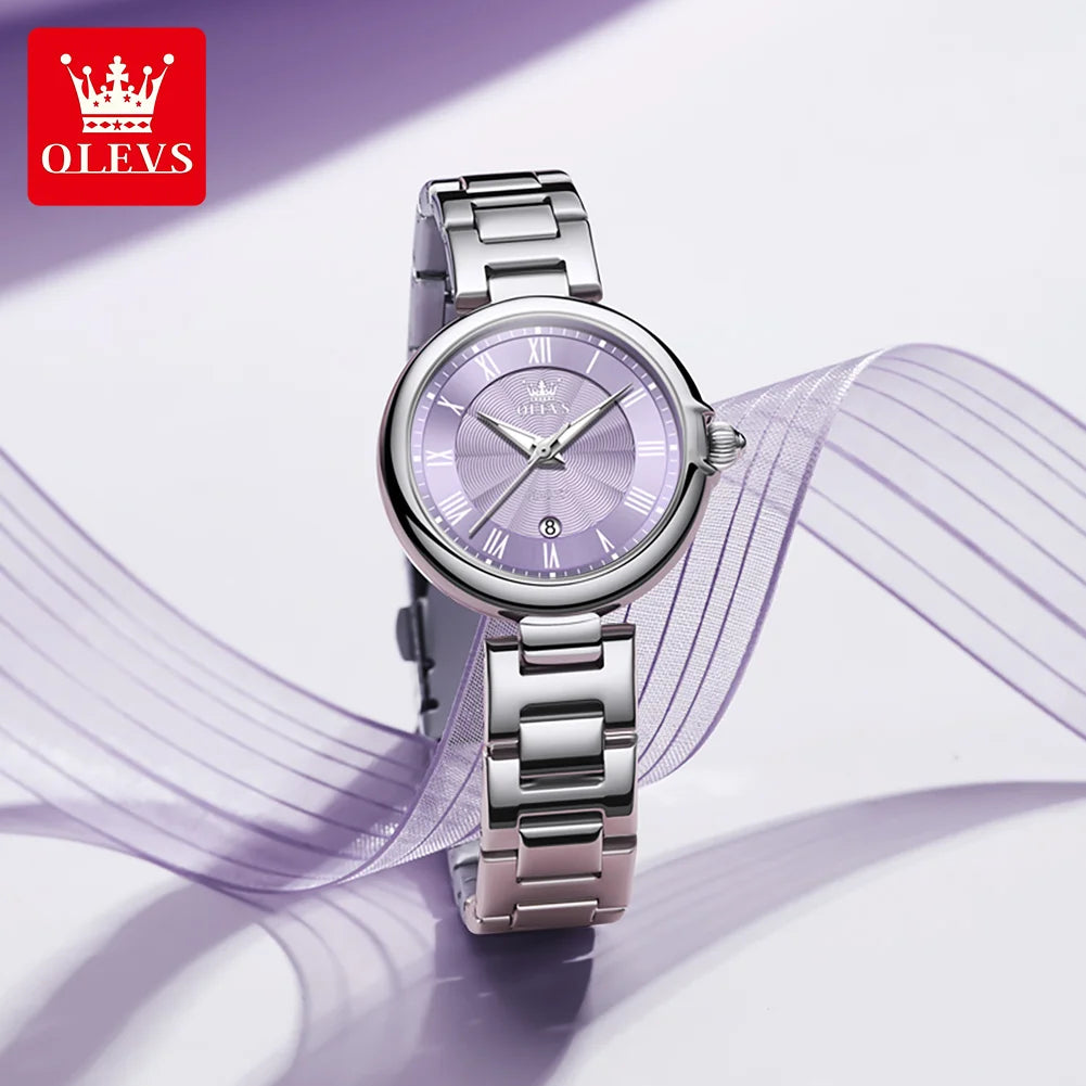 OLEVS 5608 Women Fashion Watch Stainless Steel Calendar Night Light Watch Original Brand Elegant Women Quartz Watch Reloj Mujer
