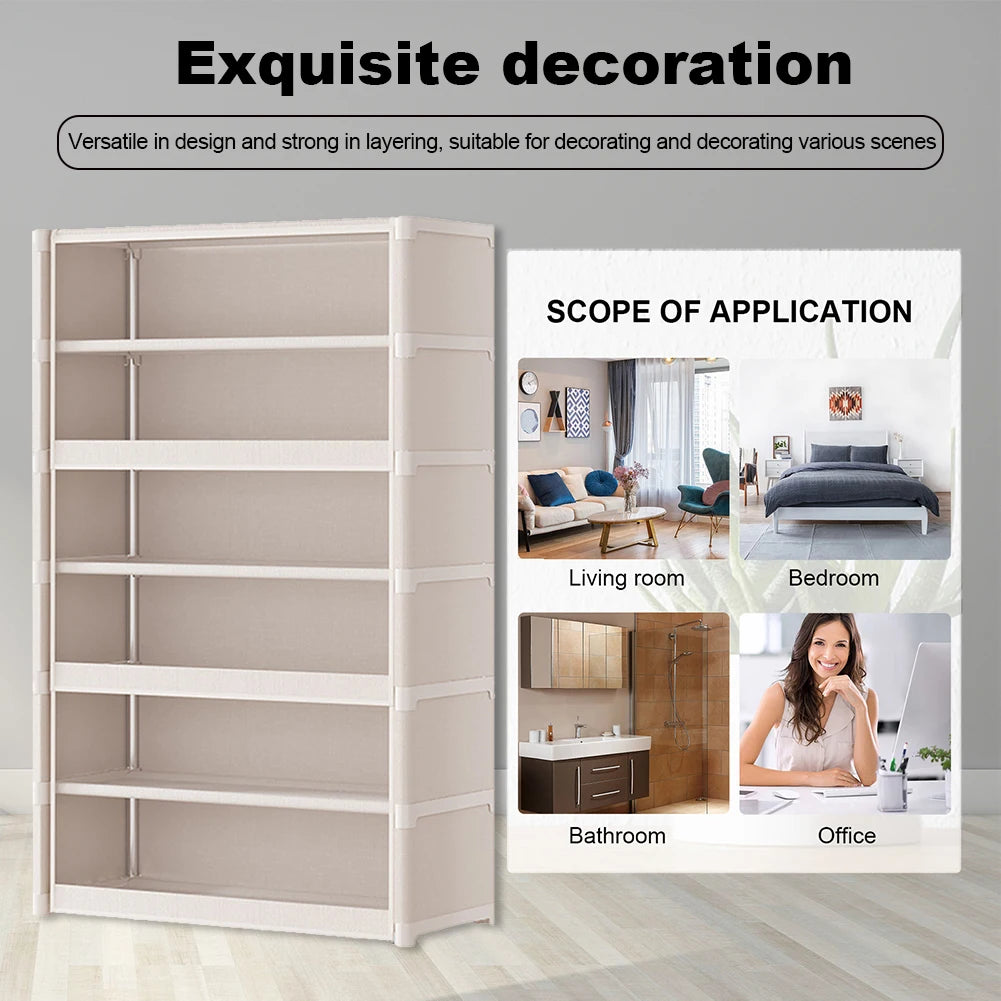 7 Tiers Shoe Rack Organizer with Lid Shoe Storage Cabinet with Clear Flip Door  Storage Cabinet for Bags  Books Clothes