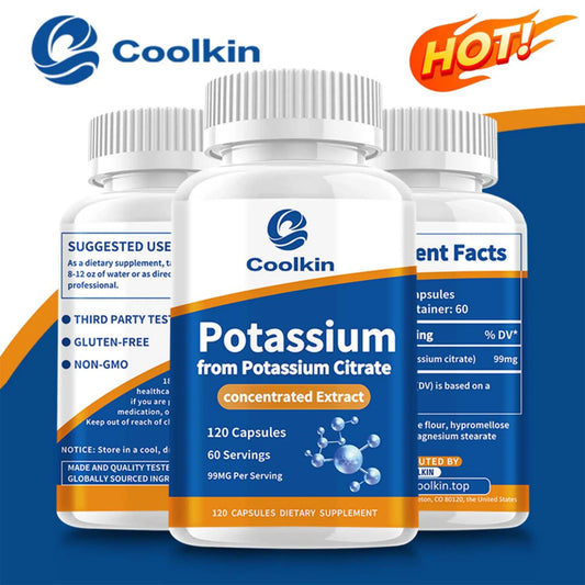 Potassium Citrate - Helps Maintain Electrolyte Levels, Promoting Muscle Function and Heart Health - 120 Capsules