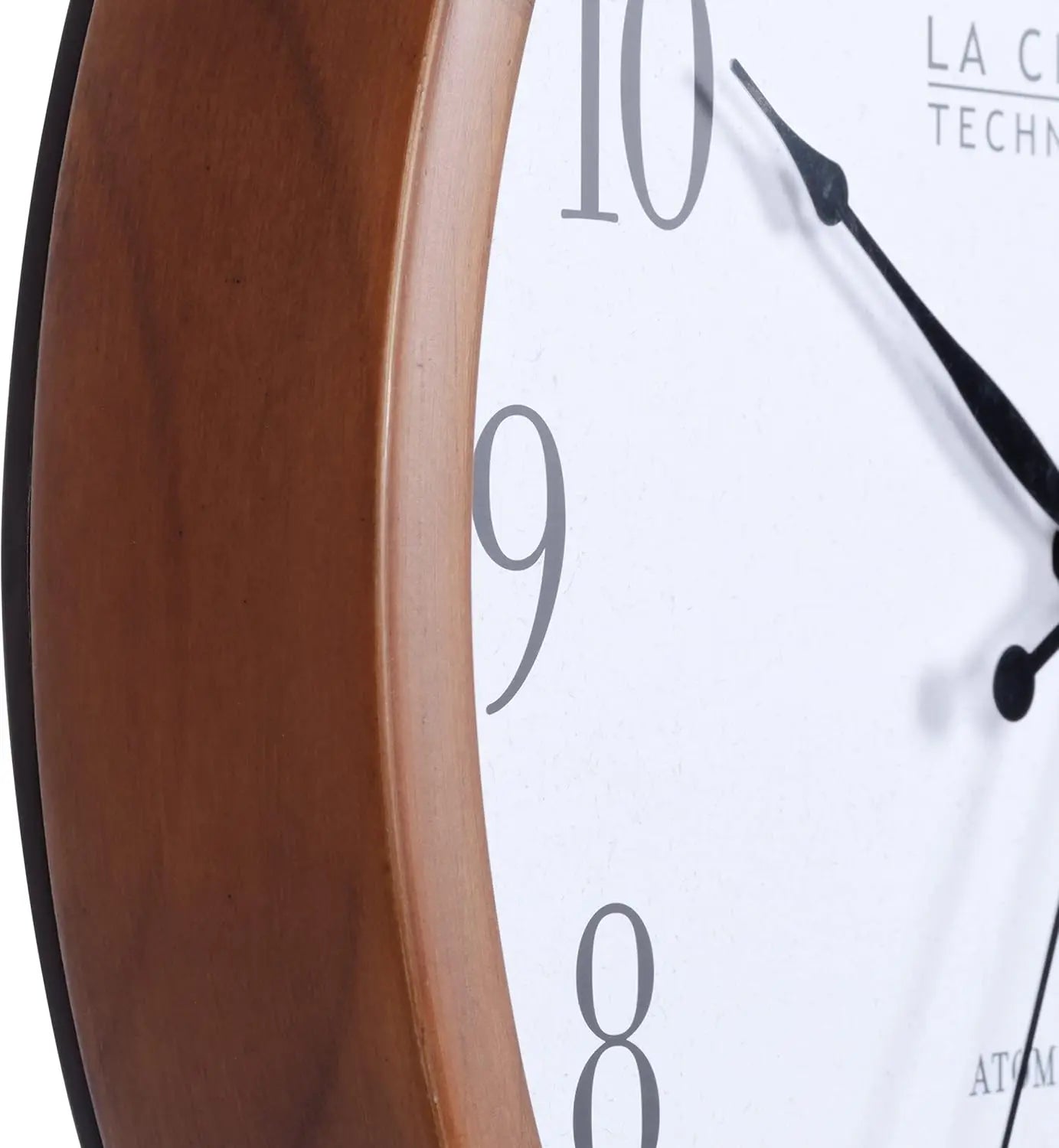 Atomic Analog Wall Clock, Wood, 12.80" (404-50447)
