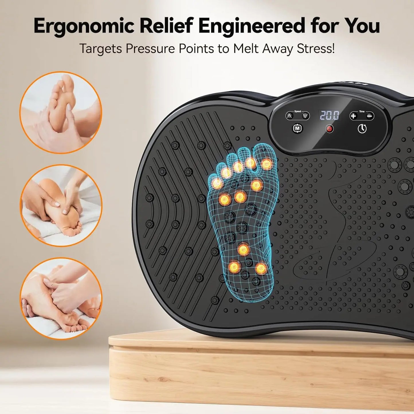 Vibration Plate Exercise Machine Whole Body Weight Loss Vibrator 120 Speed Levels Calorie Tracking Workout Power Fitness Plate