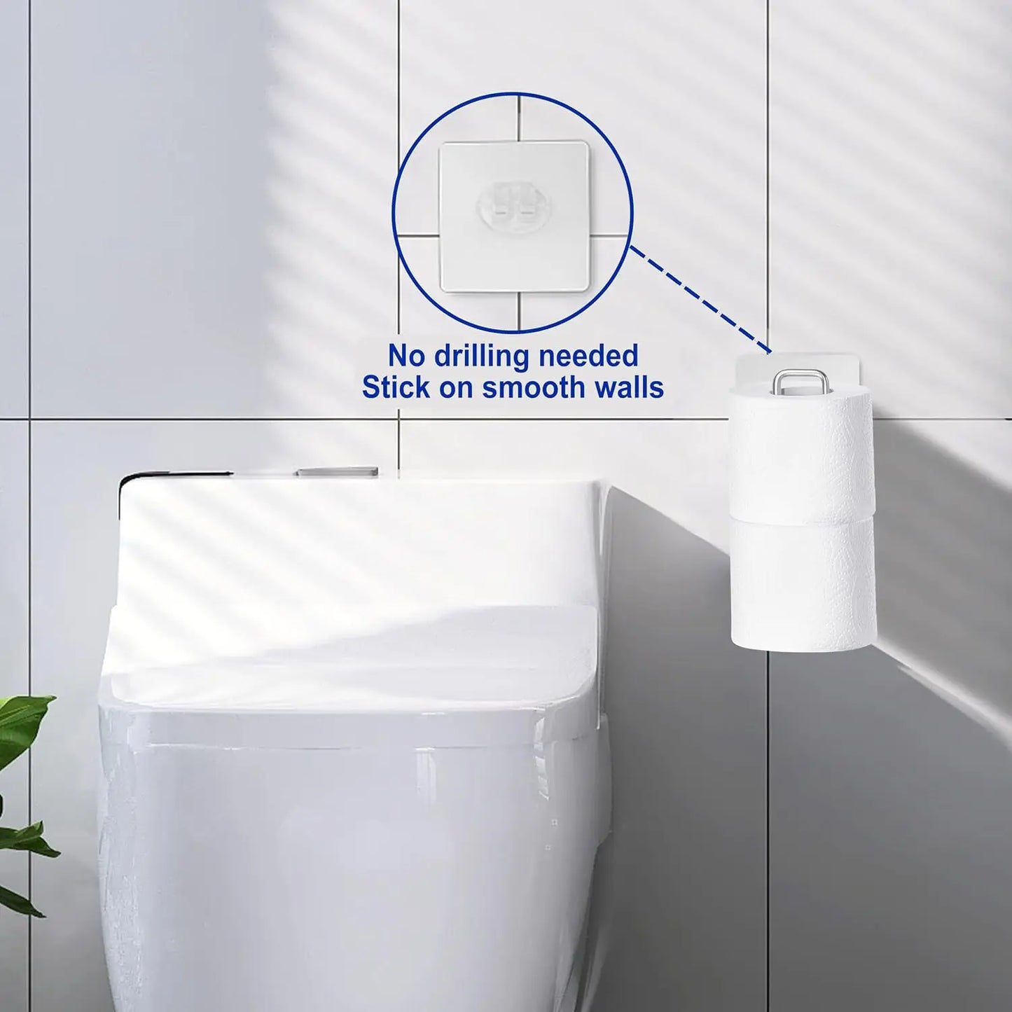 Bathroom Toilet Paper Holder with Storage, Wall Mount or Over Tank, Holds 2 Mega Rolls, Stainless Steel, Silver