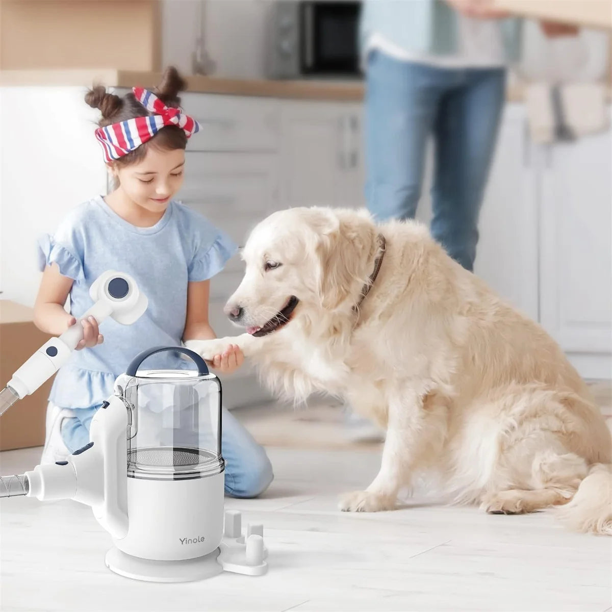 Yinole P50 Dog Grooming Vacuum, with Dog Clippers,Deshedding Grooming Tools,Cleaning Tools, 2.5L Large Cup, 12Kpa