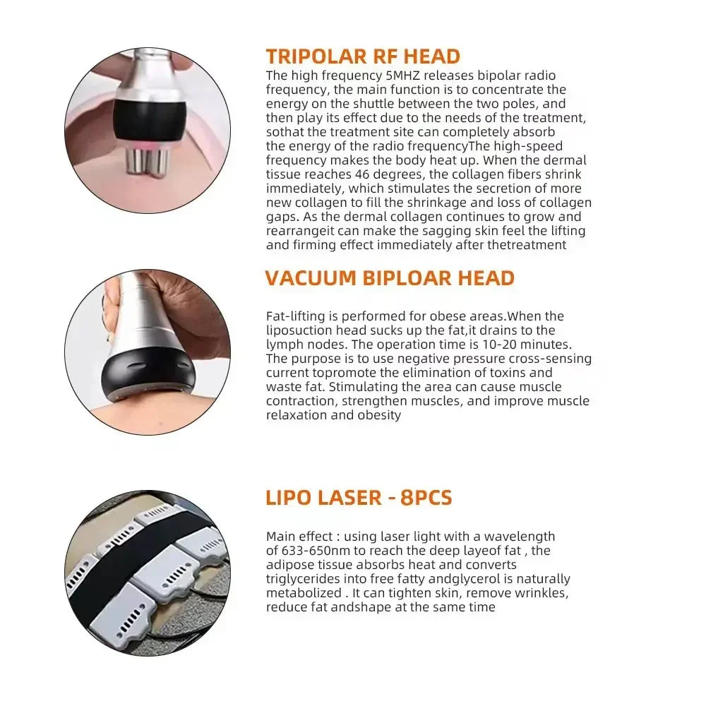 6 In 1 40K Ultrasonic Cavitation Machine Weight Loss Skin Lift Tightening Vacuum Lipo KIM8 Body Slimming Machine Body Shaping