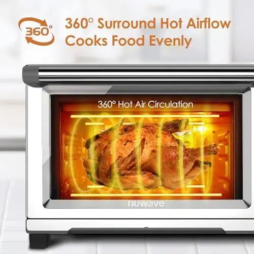 12-in-1 Air Fryer Toaster Oven, 30-QT XL Capacity, 50°-500°F Temperature Control, Adjustable Heaters