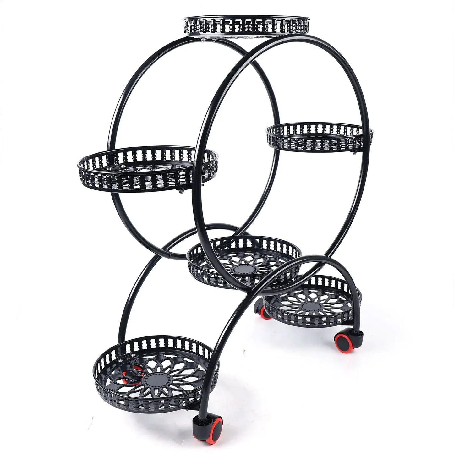 Metal Plant Stands 6 Pots Plants Flower Stand for Patio Garden Living Room Corner Balcony Bedroom Black / White
