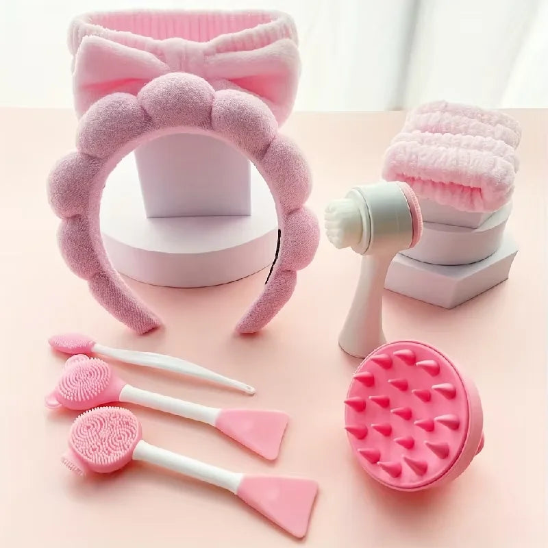 9-piece Beauty Makeup Set, Makeup Kit, Including A Four-piece Headband Set, Face Wash and Massage Tools, Etc. Makeup Accesories