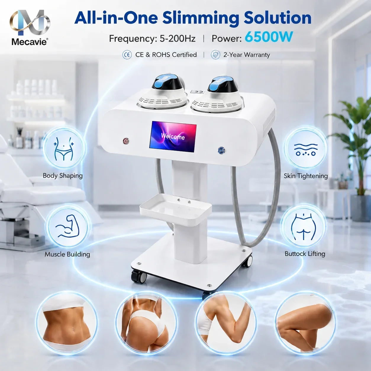 Non-invasive EMS Professional Body Shaping Machine 200Hz 15T Muscle Stimulation Fat Burning Slimming Tool for Home Use Choose
