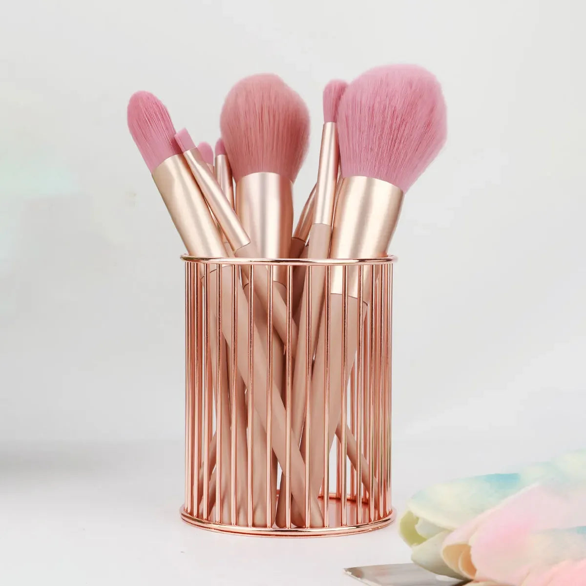 1 metal iron makeup brush storage bucket/office stationery storage basket/stainless steel multi-function storage box