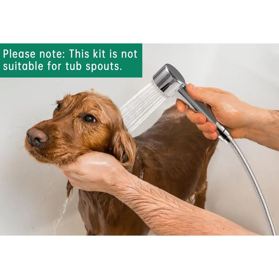 Mode Dog Shower Attachment, High Pressure Handheld Sprayer with ON OFF Switch, G1 2 Metal Shower Diverter, 78 Inches Stainless S