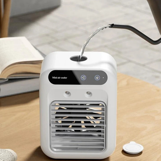 Portable Air Cooler Fan with Water Cooling - Mini USB Air Conditioner for Room, Office, Car & Personal Space