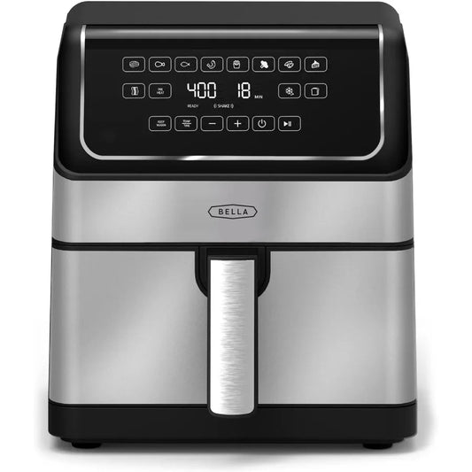 8 Qt Digital Air Fryer with TurboCrisp Technology for Large Family Meals Nonstick Cooking Basket and Crisping Tray for Even Bro