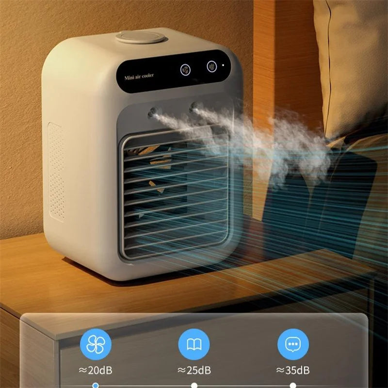 Portable Air Cooler Fan with Water Cooling - Mini USB Air Conditioner for Room, Office, Car & Personal Space
