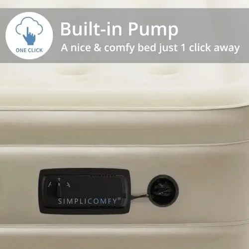 18' Raised Twin Inflatable Air Mattrwith Built-in AC Pump, Fast Self-Inflating Blow Up Air Bed with