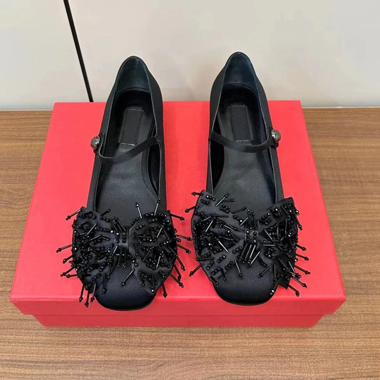 Female Flat Designer Ladies Cross Buckle Strap Ballet Shoes Luxury Brand High Quality Round Toe New Coming Slip-On Mary Janes