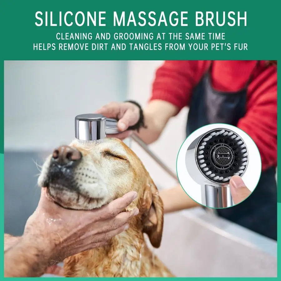 Mode Dog Shower Attachment, High Pressure Handheld Sprayer with ON OFF Switch, G1 2 Metal Shower Diverter, 78 Inches Stainless S