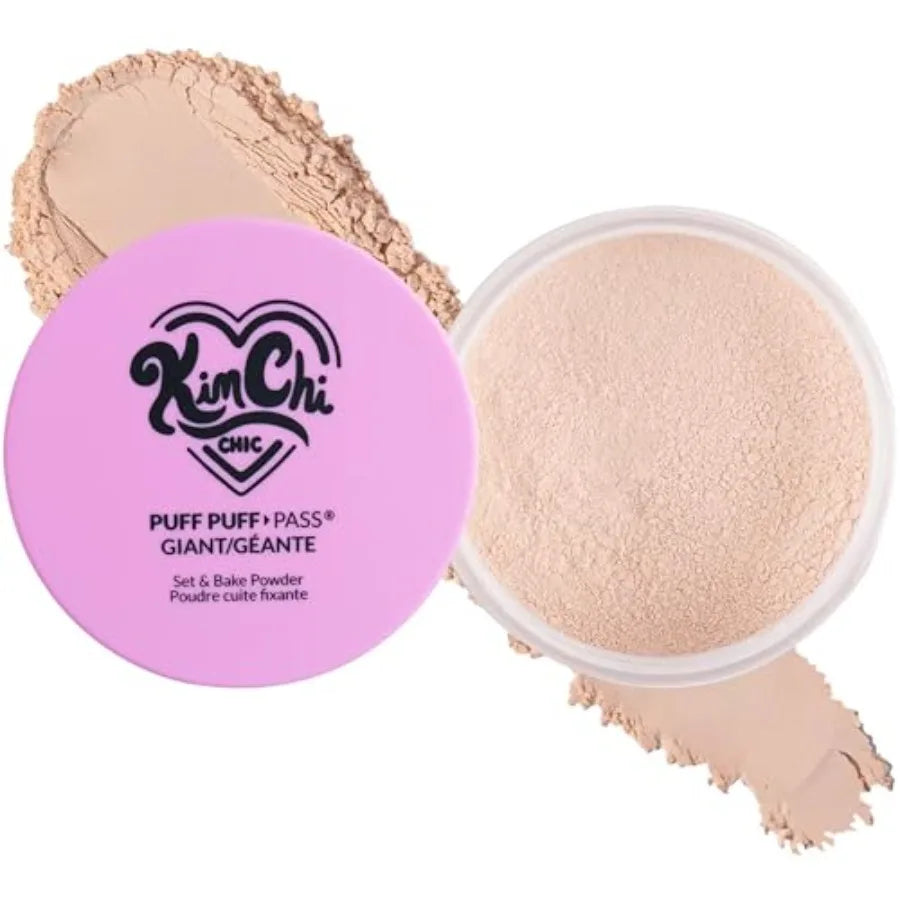 KimChiChic Beauty Giant Puff Puff Pass Set and Bake Powder - Loose Setting Powder with Rice Powder and Vitamin E Finely Milled