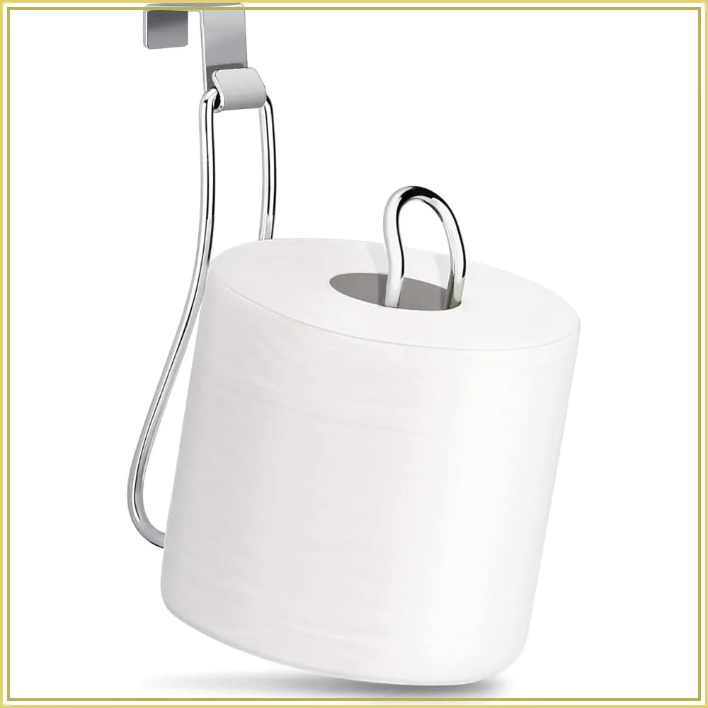 Space-Saving Toilet Paper Holder, Over the Tank Storage, Easy Install, Chrome