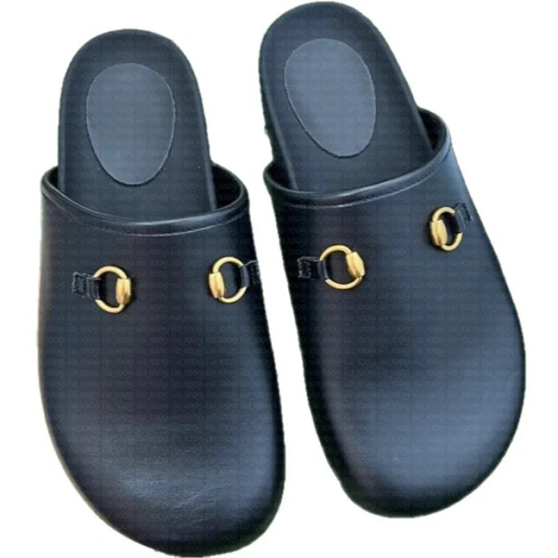 Designer High-End VersionGMen's and women's casual mule shoes with, flat-soled, versatile street wear