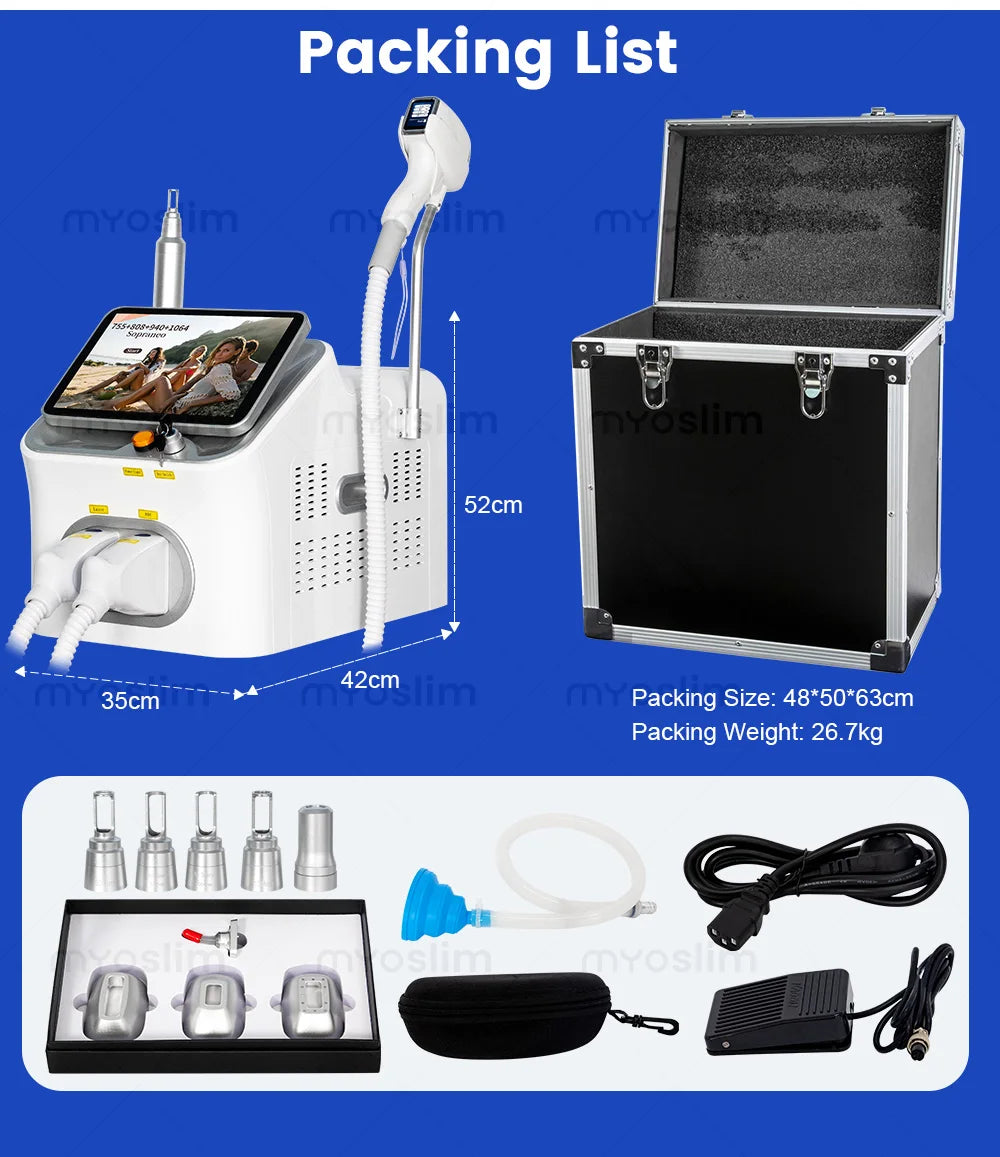 FAC 5000W 16Bars Diode Laser Hair Removal & Pico Laser Tattoo Removal 2-in-1 Machine 755 808 940 1064nm