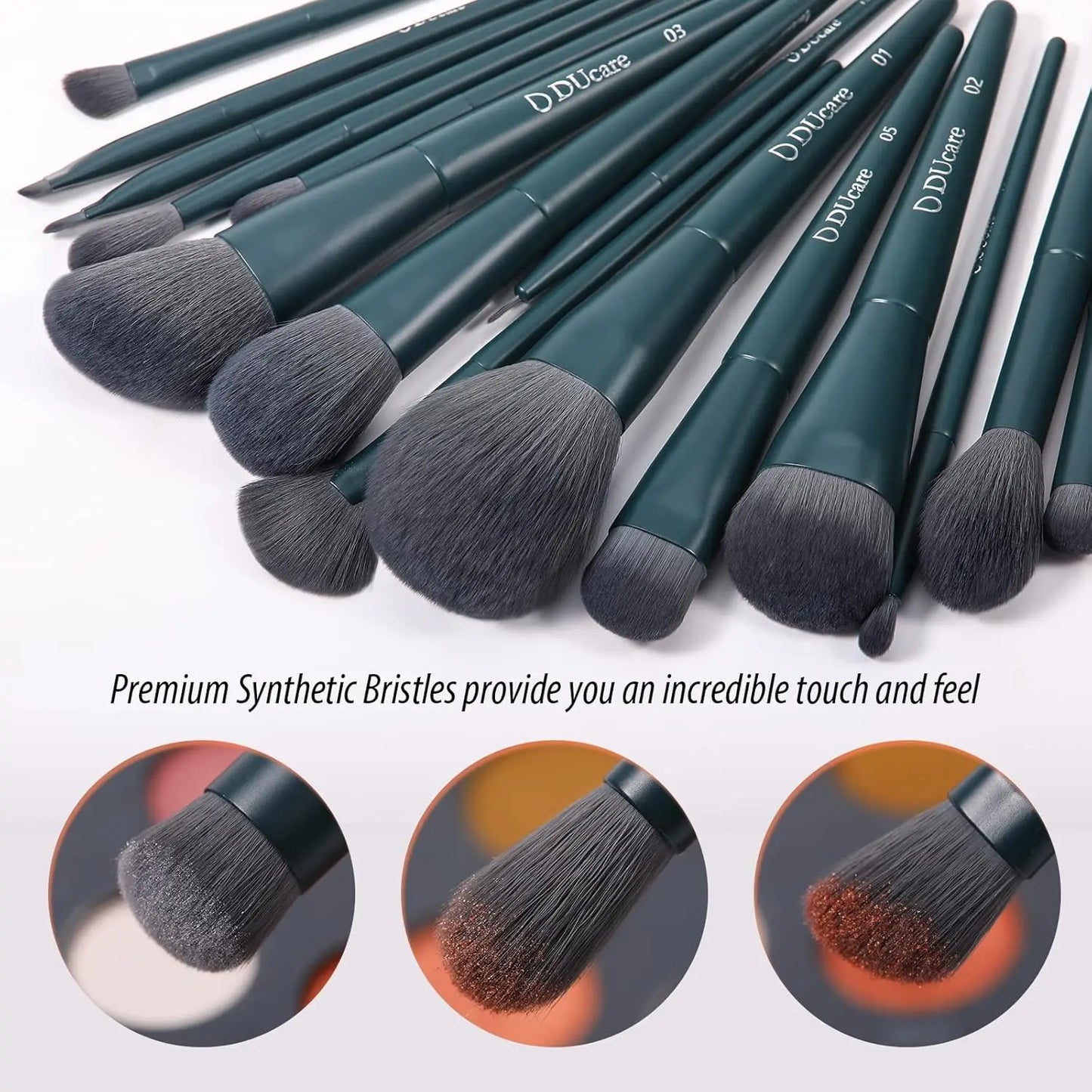 19-Piece Professional Makeup Brush Set with Cleaning Mat and Sponge for Face, Eyes, and Liquid Application