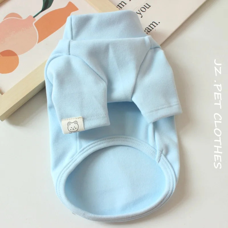 Warm Puppy Base Shirt Pet Solid Color T-shirt Autumn Winter Cute Puppy Clothes For Small Dogs Thai Teddy & Cats Cozy Pet Apparel