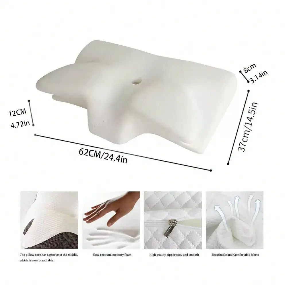 Adjustable Memory Foam Cervical Pillow, Cooling Contour Bed Pillow for Neck Support and Side Back Stomach Sleepers
