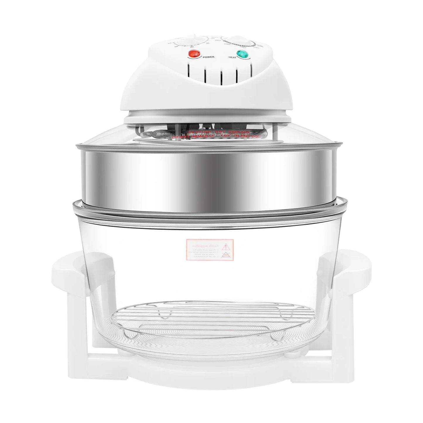 110V 17.96Qt Visual Air Fryer 1200-1400W 360° Hot Air Circulation Oil-Free Cooker with Grill Rack for Home Kitchen