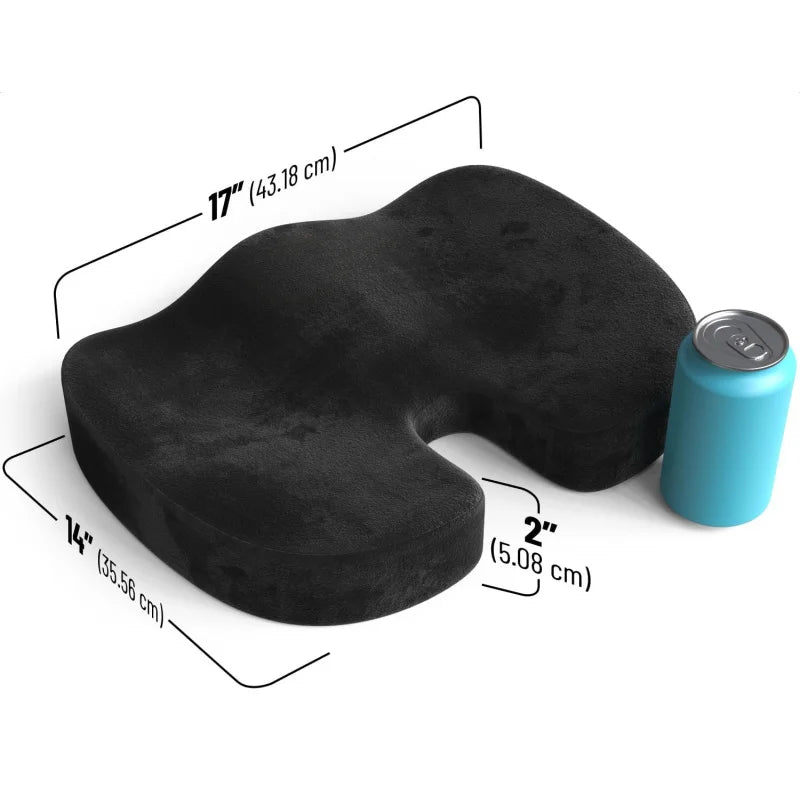 Doctor Recommended Memory Foam Seat Cushion for Office Chairs & Car - Ergonomic Office Desk Accessories