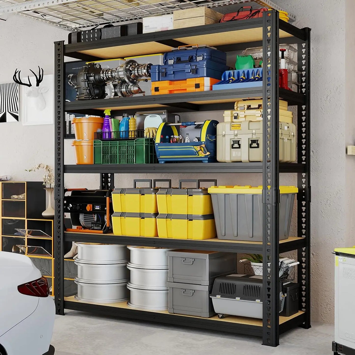 78'' H Heavy Duty Garage Storage Shelves 2200 LBS Metal Shelving Units Adjustable Storage Rack for Basement Warehouse Pantry Clo