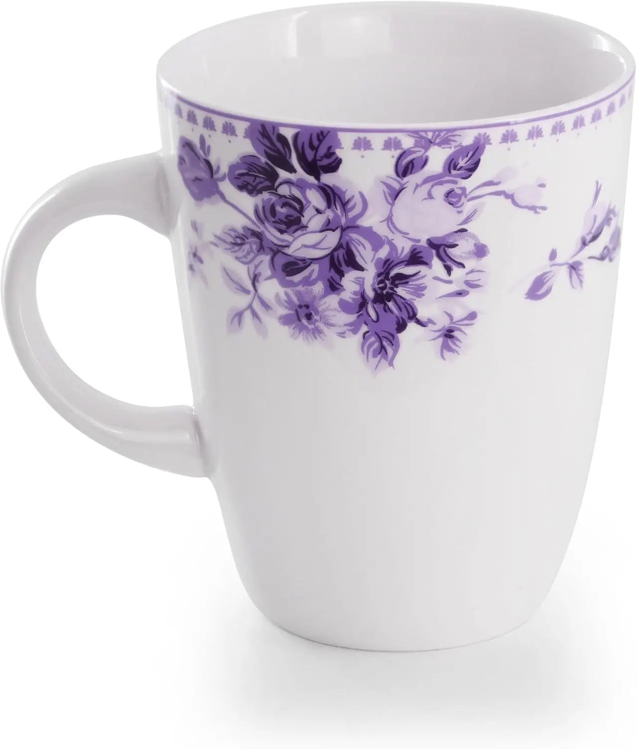 16-Piece Purple Stone Dinnerware Set for 4, Traditional Rose Design