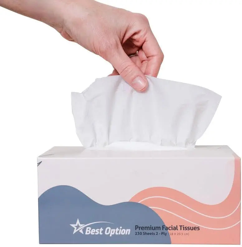 Soft 2-Ply Facial Tissue, White, 230-Count Box for Bathroom, Office, School, Bulk Pack of 12