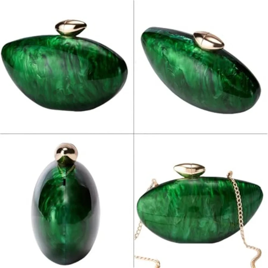 Acrylic Shell Handbag Removable Chain Crossbody Shoulder Evening Bag Clutch Purse for Women Formal Wedding Party Prom
