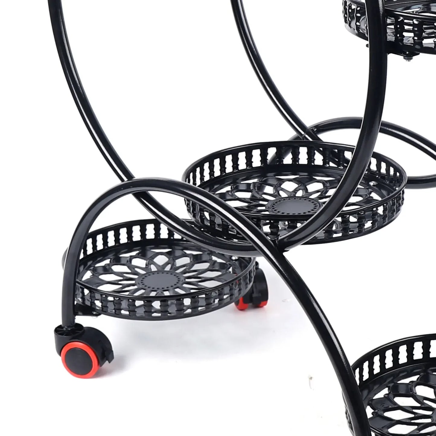 Metal Plant Stands 6 Pots Plants Flower Stand for Patio Garden Living Room Corner Balcony Bedroom Black / White
