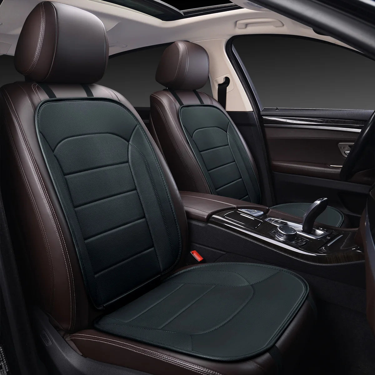 Car Front Seat Cushion  Leather Integrated Seat Cover All Seasons Universal  Fits Most Cars（18*40inch）