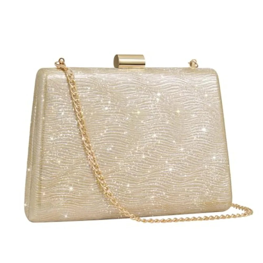 CHUNLI Clutch Purses for Women Sparkly Evening Bag with Detachable Chain for Weddings Proms Formal and Parties