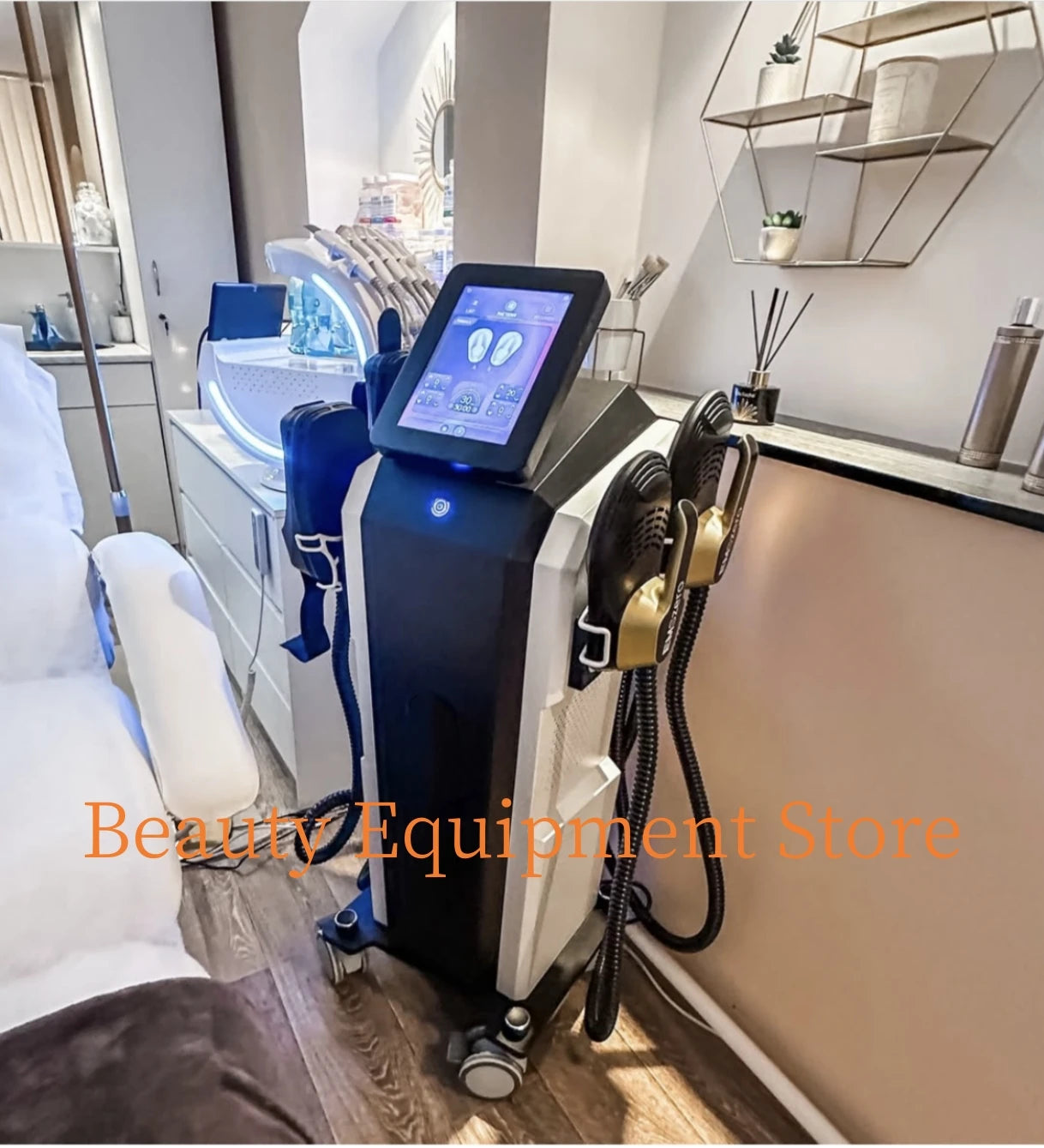Professional RF MYOslim Body Sculpting Machine Electric Fat Burning Slimming Muscle Stimulator 15 Tes 6500W 5 Handle Neo