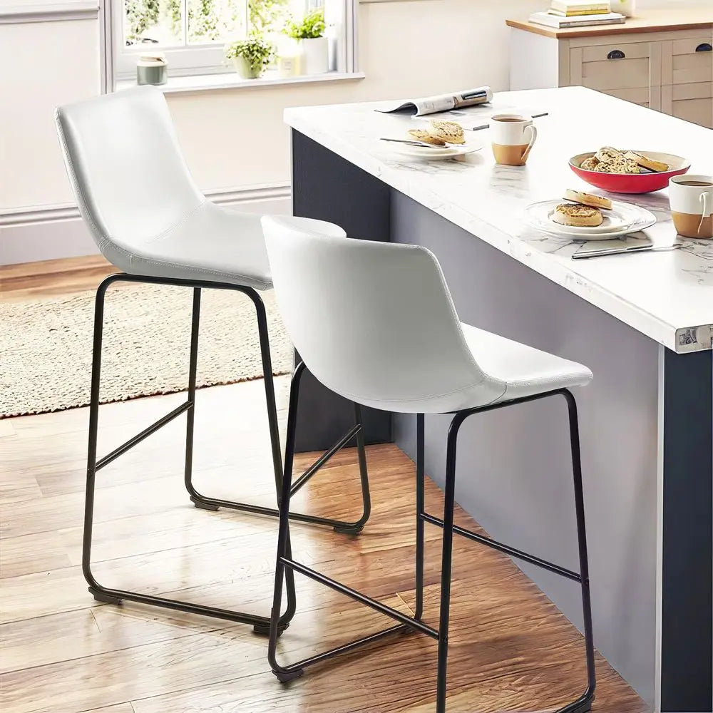 Counter Height Bar Stools Set of 4,26 inch Barstools with Back,Faux Leather Counter Stools for Kitchen Island,Modern Bar Chairs
