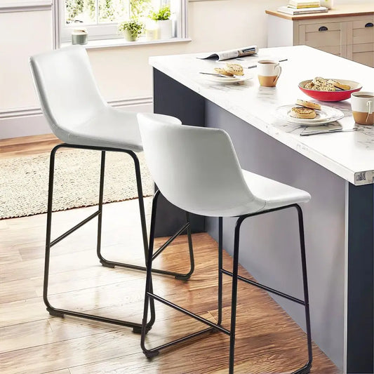 Counter Height Bar Stools Set of 4,26 inch Barstools with Back,Faux Leather Counter Stools for Kitchen Island,Modern Bar Chairs
