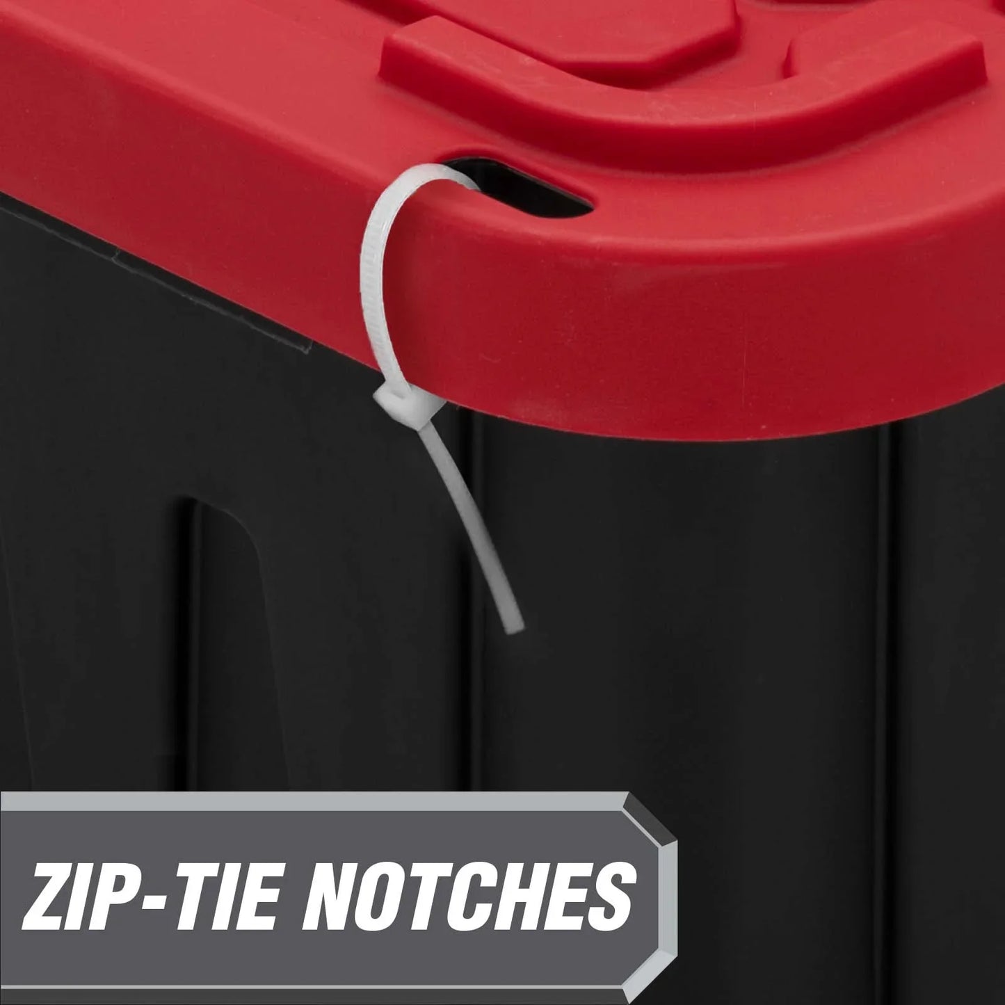 6 Pack 27 Gallon Large Storage Bins with Snap Lid Black And Red Heavy Duty Plastic Storage Containers for Home Organization