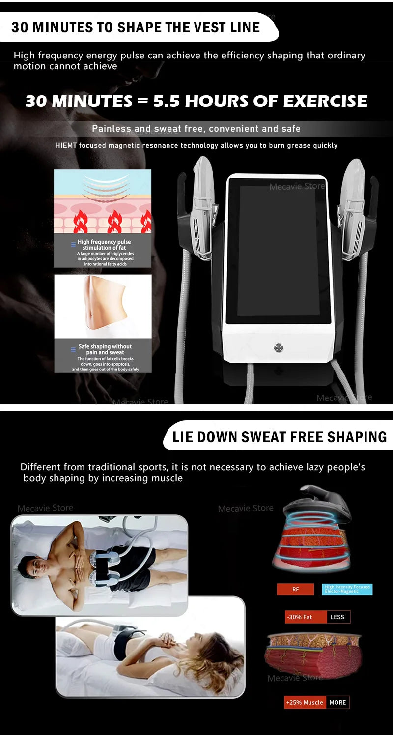 Fat Removal Neo Portable Electromagnetic Body Slimming Muscle Stimulate Body Slimming Build Muscle EMS Machine Mecavie