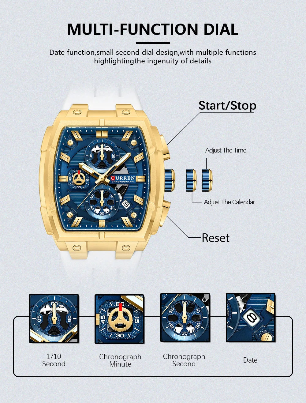 CURREN Men Casual Sport Military Quartz Calendar Wrist Watch for Man Business Leather Waterproof Male Clock Relogio Masculino
