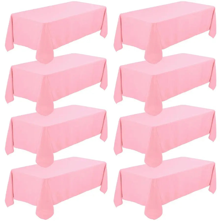 Pack Premium Pink Tablecloth 60 x 102 Inch, Rectangle Table Clothes for 6 Foot Rectangle Tables Washable Polyester Fabric Table