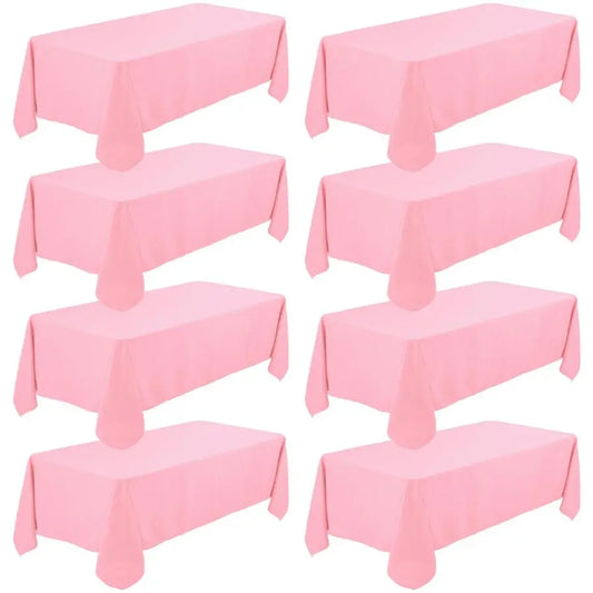 Pack Premium Pink Tablecloth 60 x 102 Inch, Rectangle Table Clothes for 6 Foot Rectangle Tables Washable Polyester Fabric Table