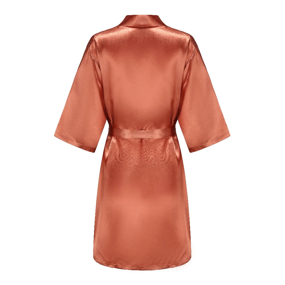 New Bathrobe Bride Satin-Silk Robe Women Bridal Party Sister Team Mother Shower Gift Bridesmaid Wedding Short Robes