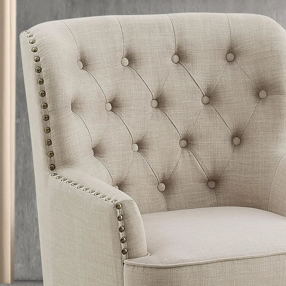 Mid-Century Modern Rosevera Accent Chair and Ottoman Set - Upholstered Armchair for Comfortable Living Room or Bedroom Reading